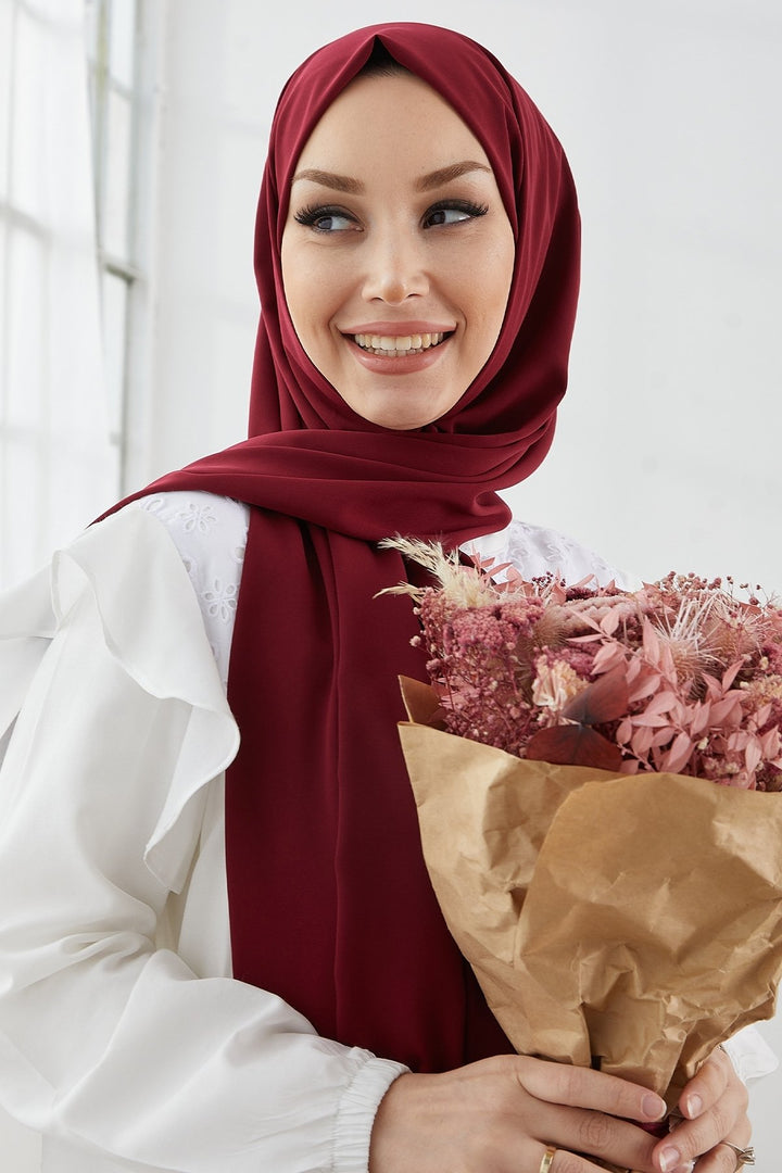 MDS Women Medina Silk Shawl - Burgundy - Spalding