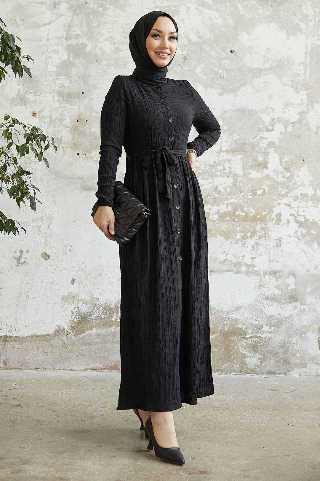 MDS Women Lemina Belted Dress - Black - Montauban