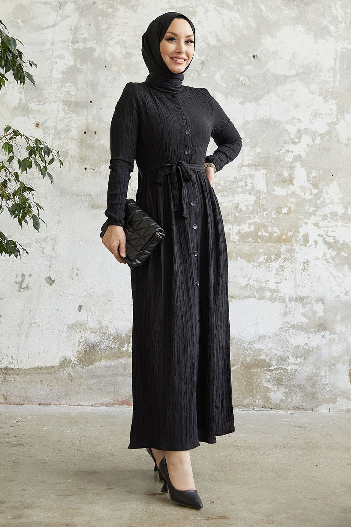 MDS Women Lemina Belted Dress - Black - Montauban