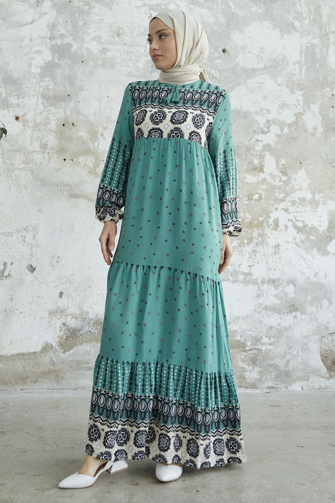 MDS Women Tasseled Viscose Dress - Mint - Courtenay
