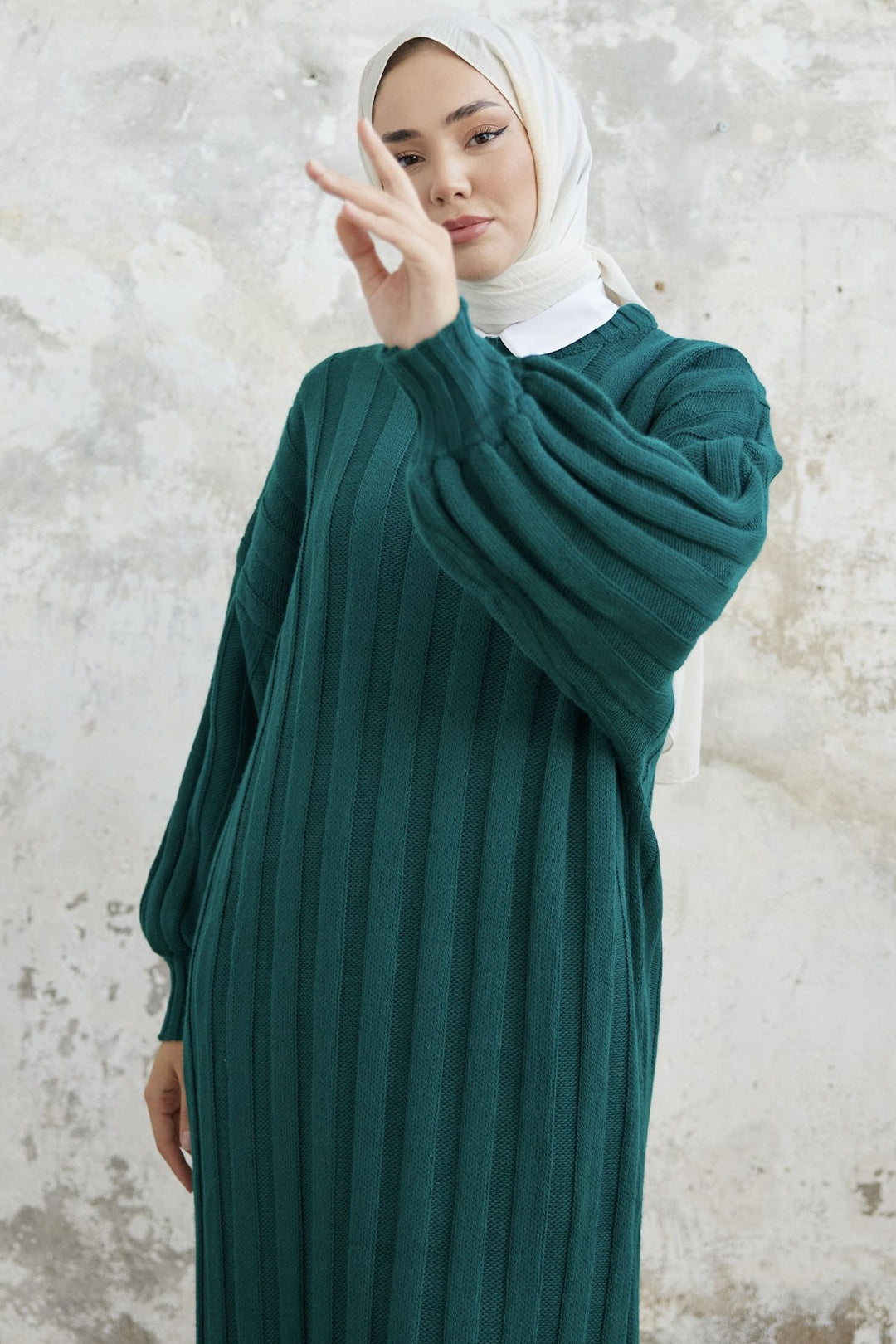 MDS Women Lovisa Threaded Knit Dress - Petrol - Barnsley