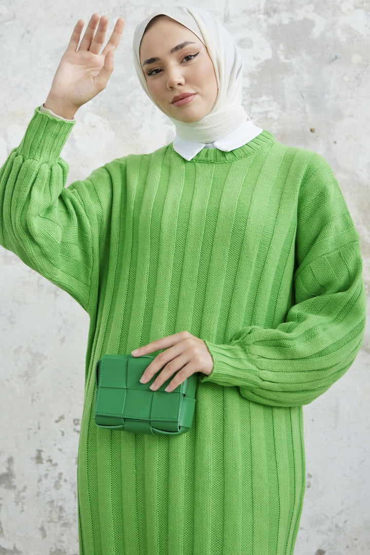 MDS Women Lovisa Threaded Knit Dress - Pistachio Green - Purísima de Bustos