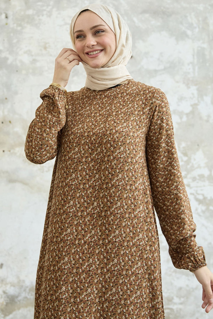 MDS Women Crispy Daisy Casual Viscose Dress - Brown - Pompano Beach