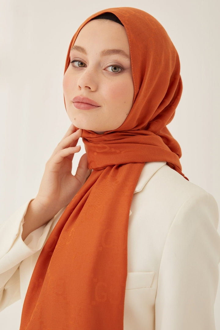MDS Women Ariva G Patterned Jacquard Cotton Shawl - Terracotta - Oxnard