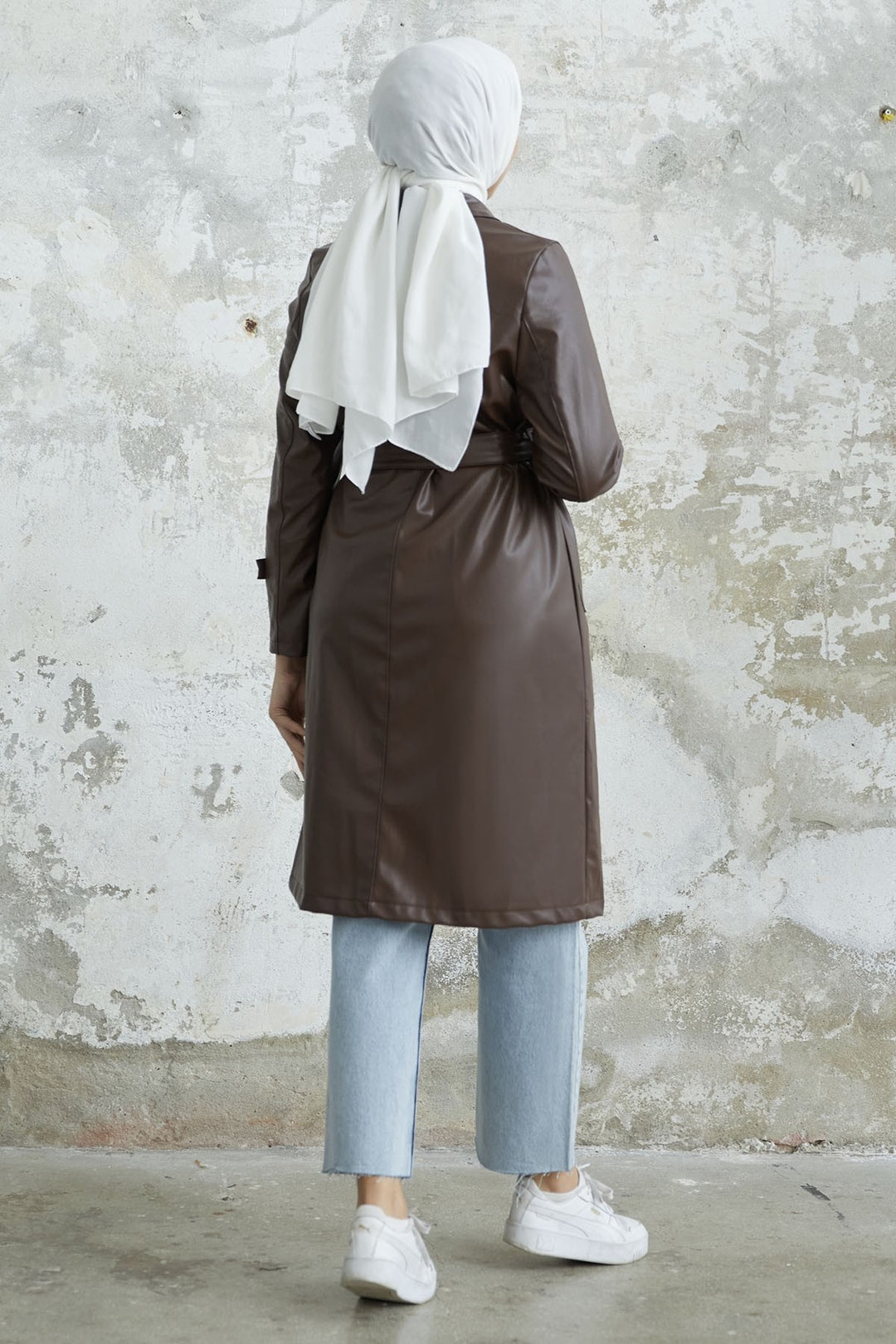 MDS Women Darina Belted Leather Trench Coat - Bitter Coffee - Autlán de Navarro