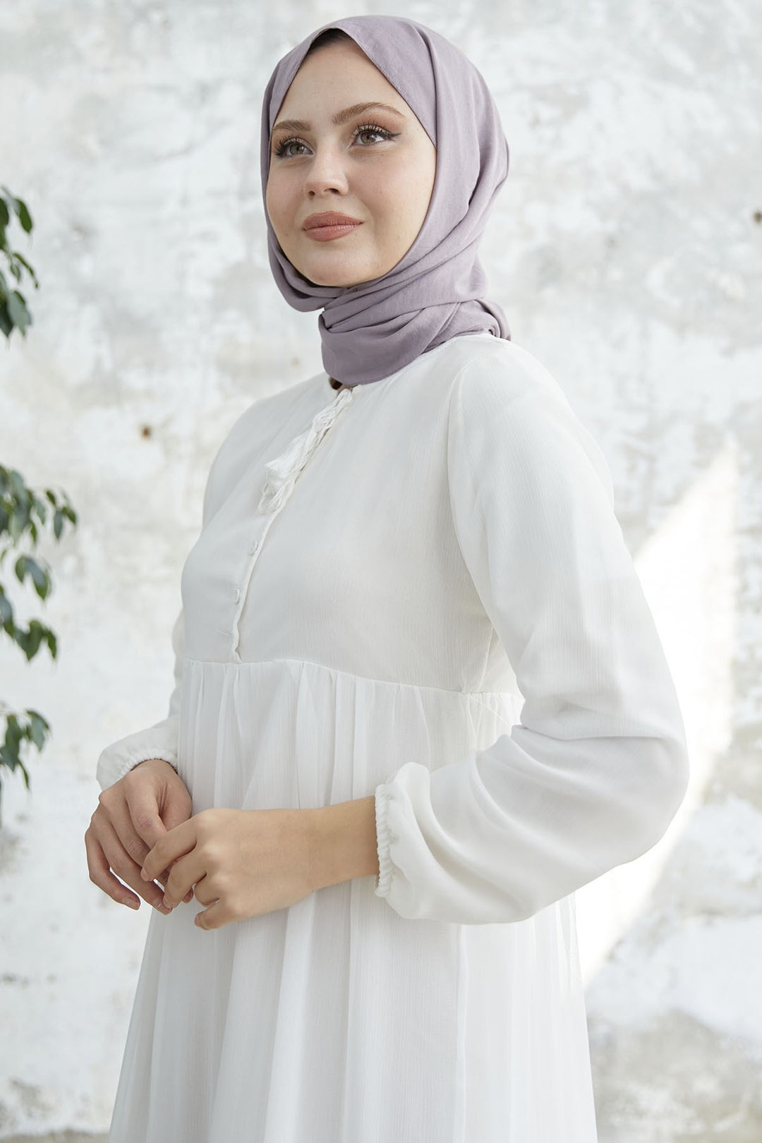 MDS Women Lace-Up Yoryo Chiffon Dress - White - Weimar