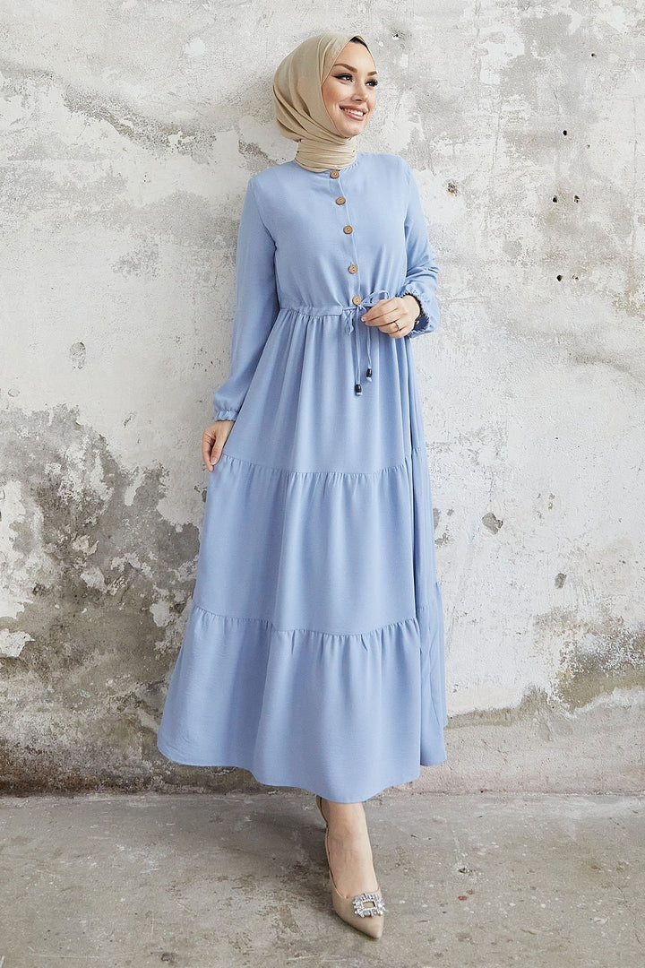 MDS Women Pamela Buttoned A-line Dress - Baby Blue - Teramo
