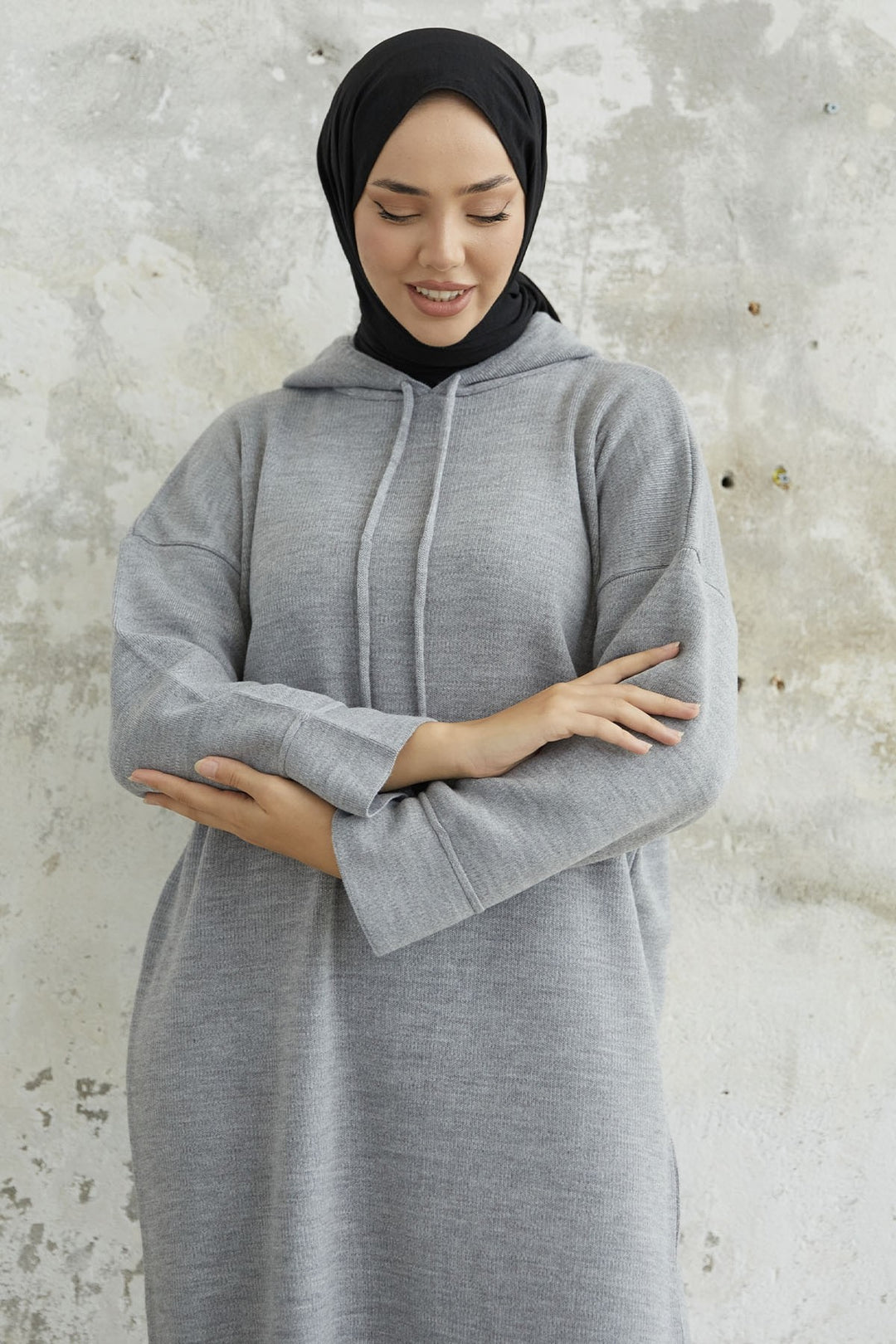 MDS Women Ivona Hooded Knit Dress - Gray - Le Cannet