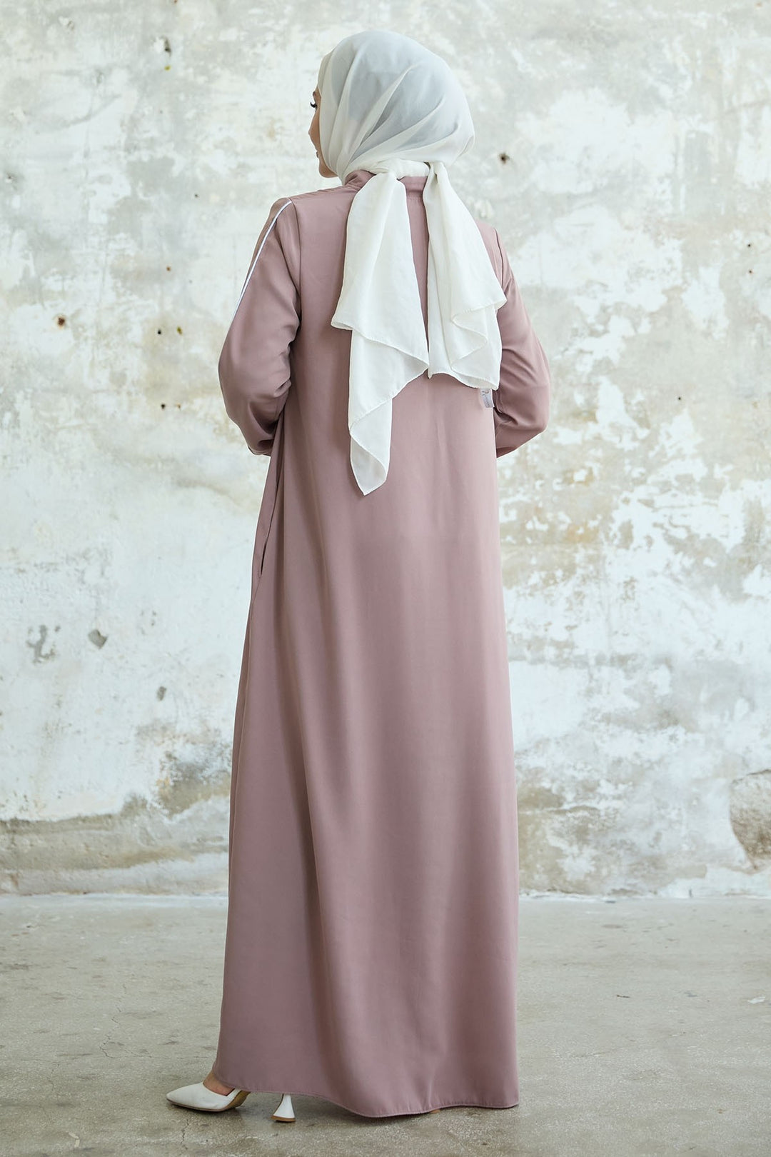 MDS Women Salvia Loose Sleeve Biye Patterned Powder Ferace - Lompoc