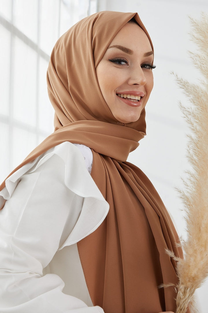 MDS Women Medina Silk Shawl - Caramel - Netishyn