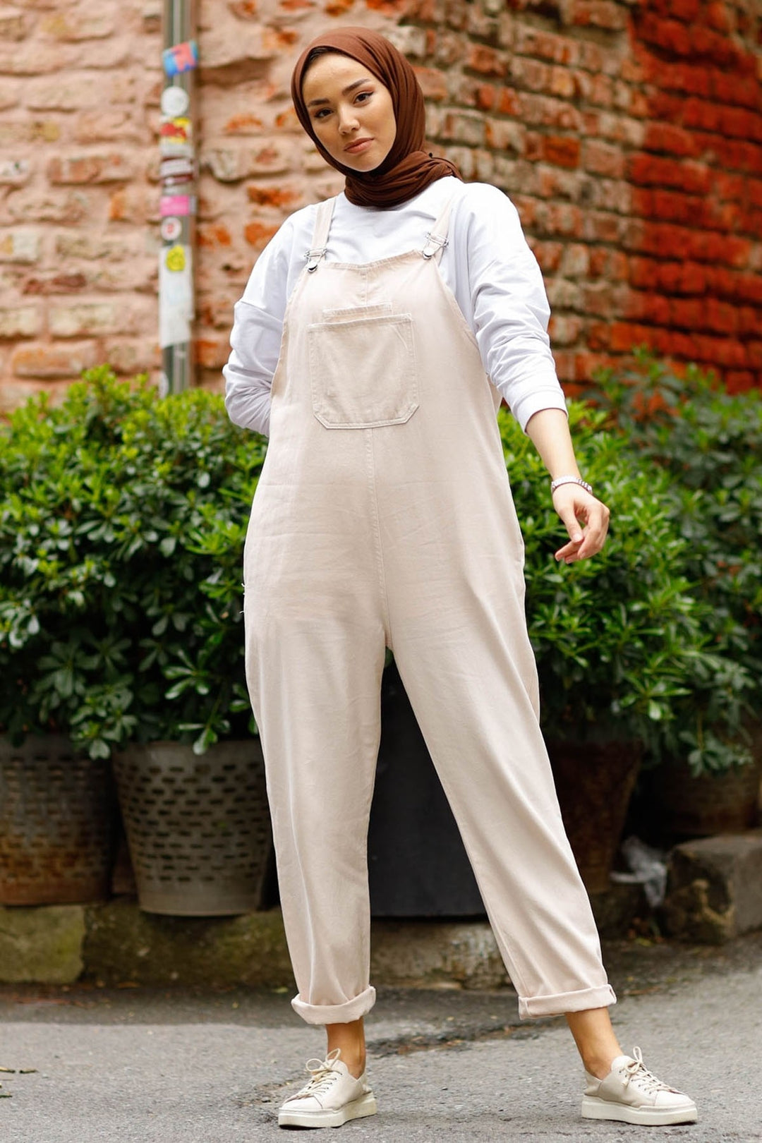 MDS Women Lindy Strap Overalls - Beige - Aix-en-Provence