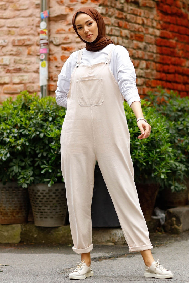 MDS Women Lindy Strap Overalls - Beige - Aix-en-Provence