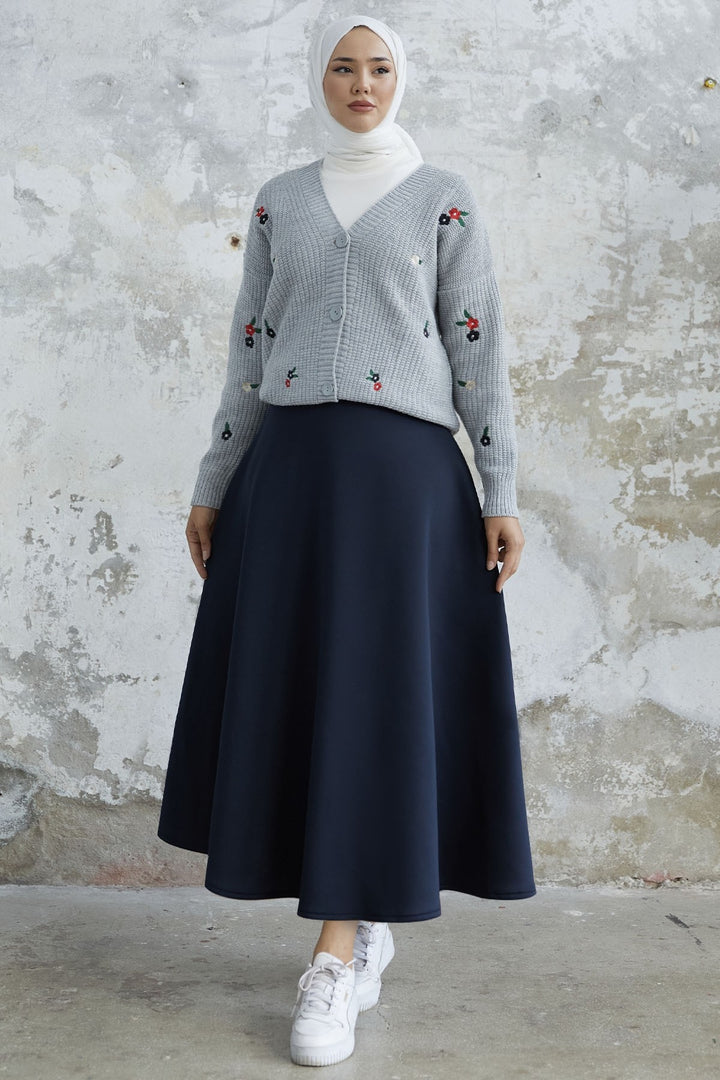 MDS Women Elly Scuba Skirt - Navy - Ede
