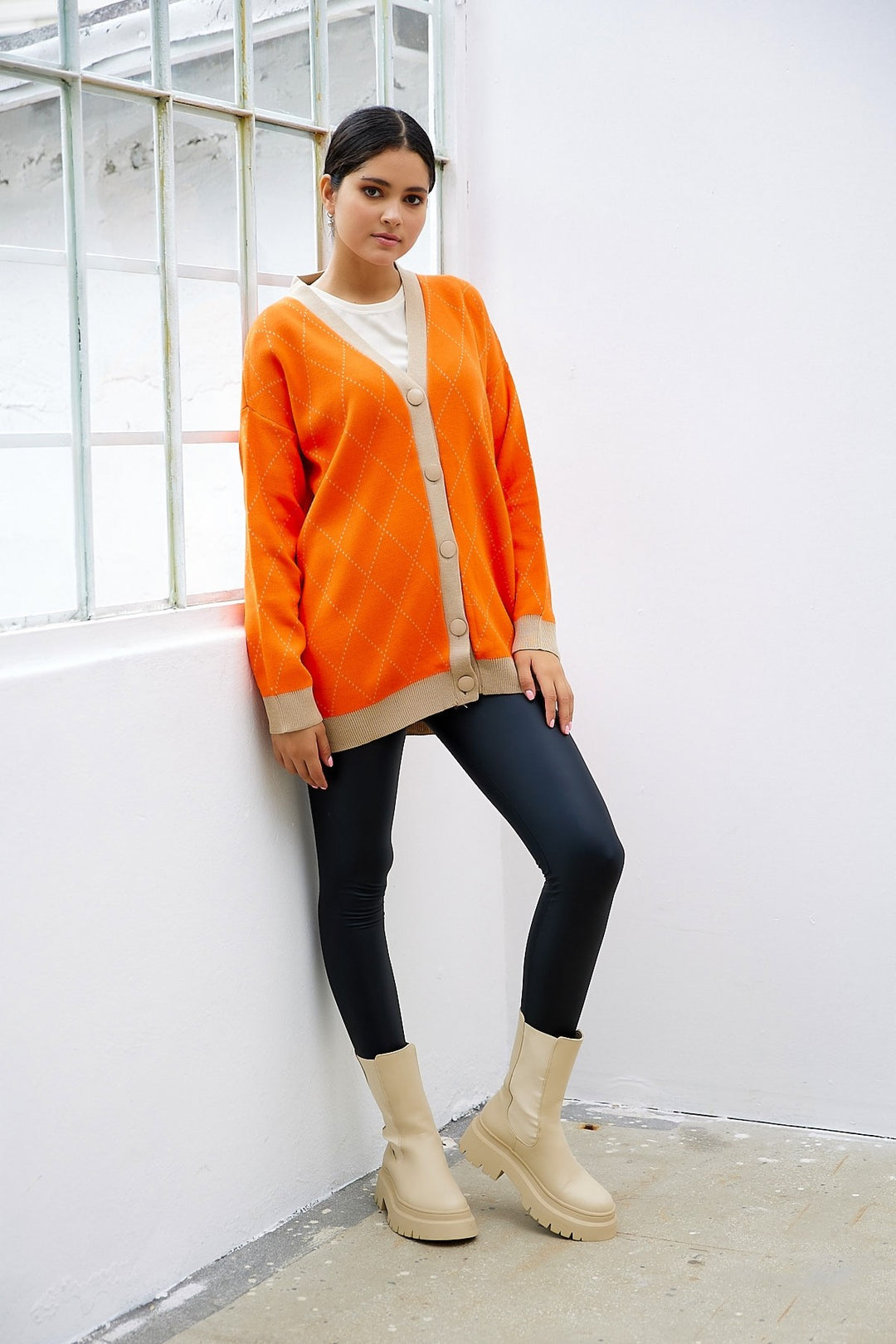 MDS Women Lovi Patterned Cardigan - Orange - Wedel