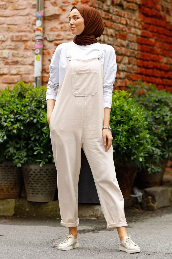 MDS Women Lindy Strap Overalls - Beige - Aix-en-Provence