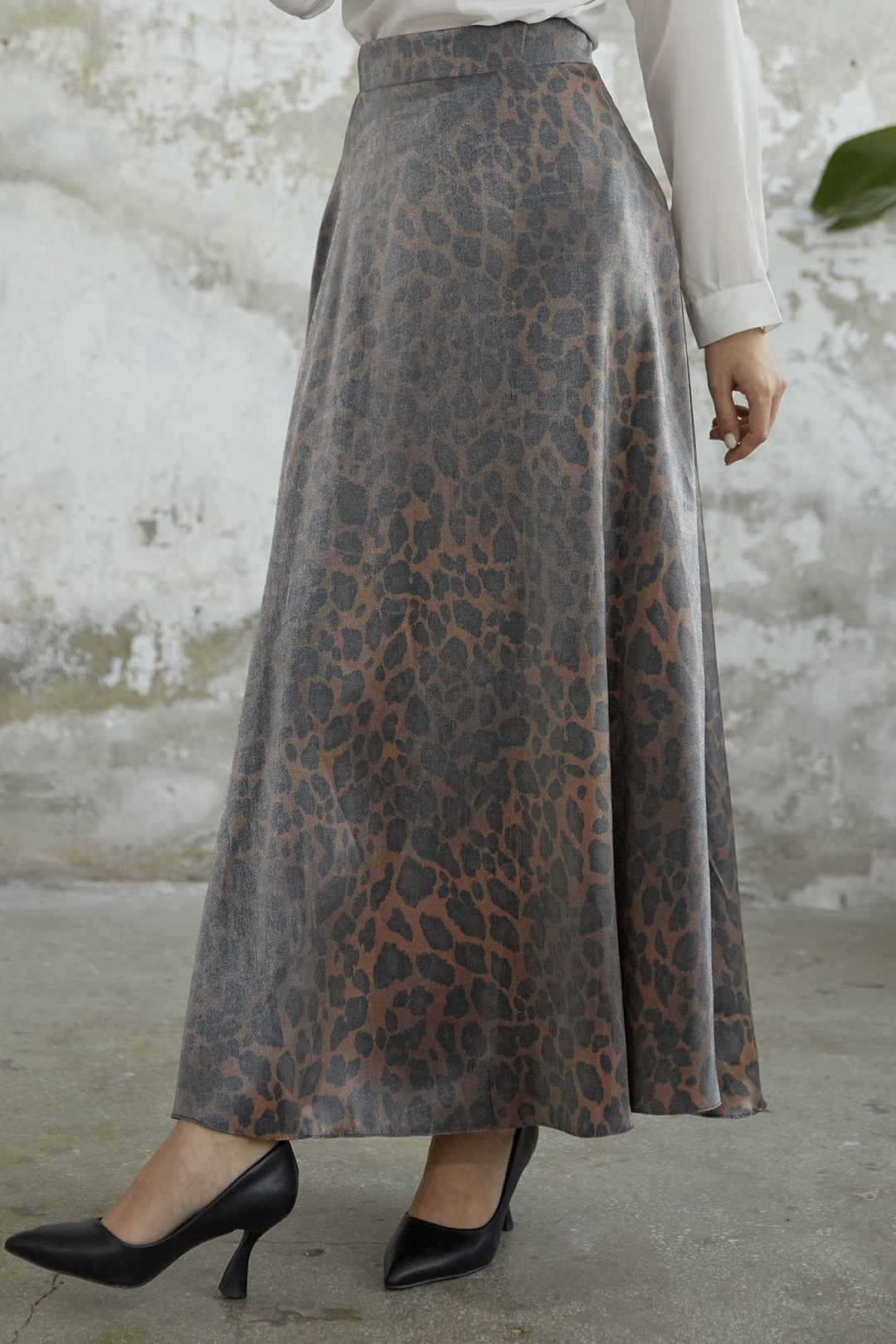 MDS Women Bright Tulle Patterned Viscose Skirt - Brown - Ridderkerk