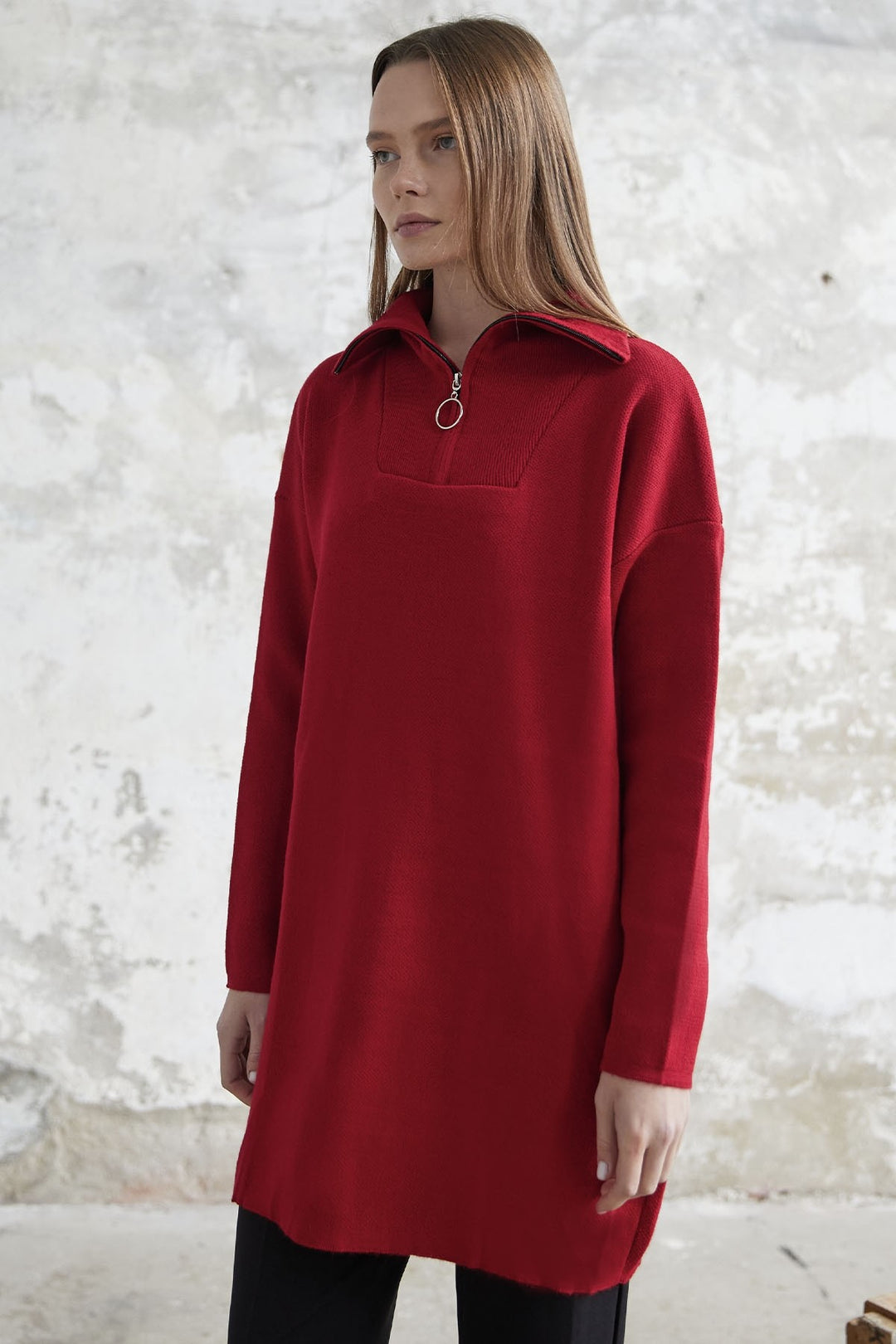 MDS Women Remy Zippered Sweater - Red - Fort Smith