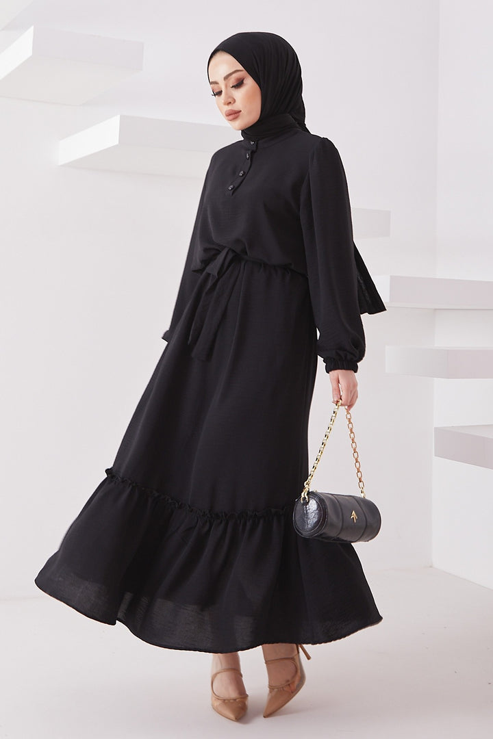 MDS Women Meyra Buttoned A-line Dress - Black - Gainesville