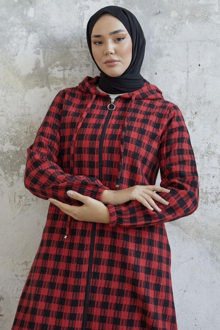 MDS Women Lenya Plaid Hat - Red - Alton