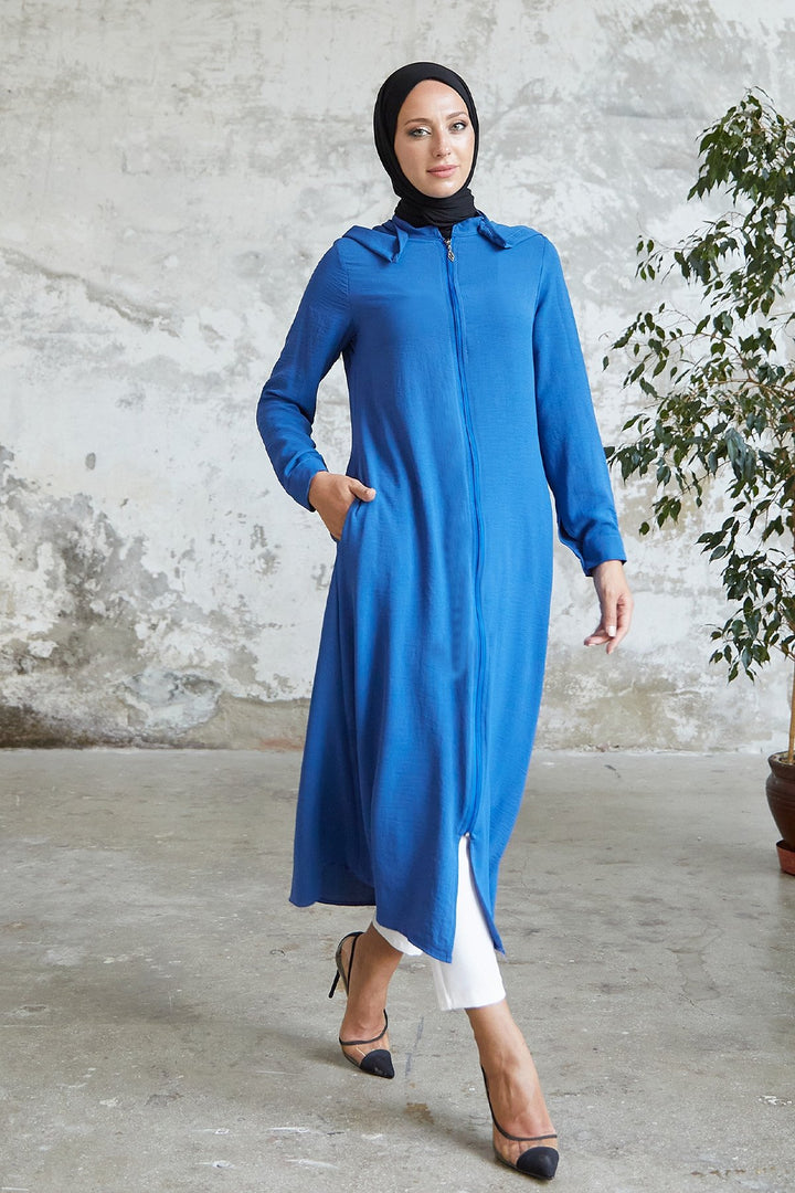 MDS Women Lure Hooded Abaya - Indigo - Mandeville