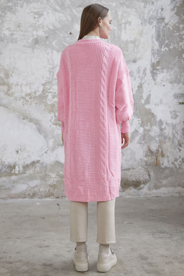 MDS Women Evia Buttoned Knit Cardigan - Pink - Charleston