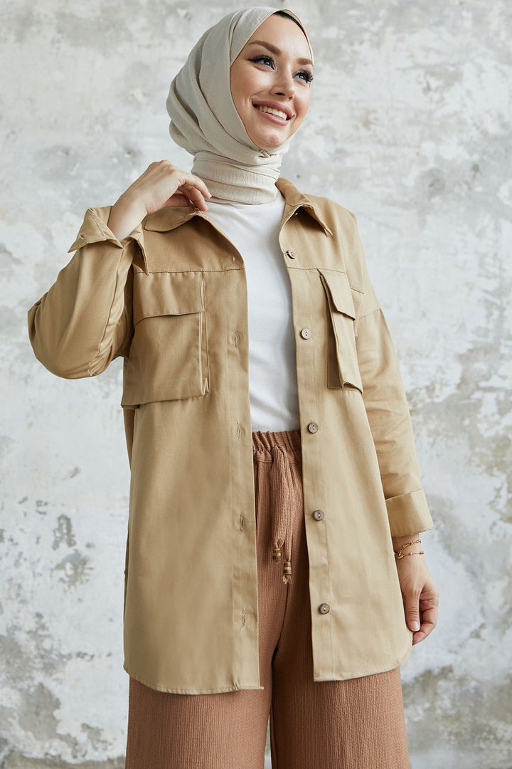 MDS Women Marley Tote Pocket Detail Jacket - Beige - Neuilly-sur-Marne