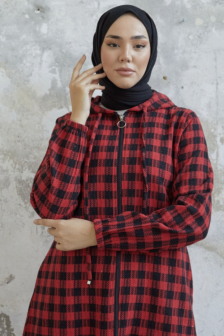 MDS Women Lenya Plaid Hat - Red - Alton