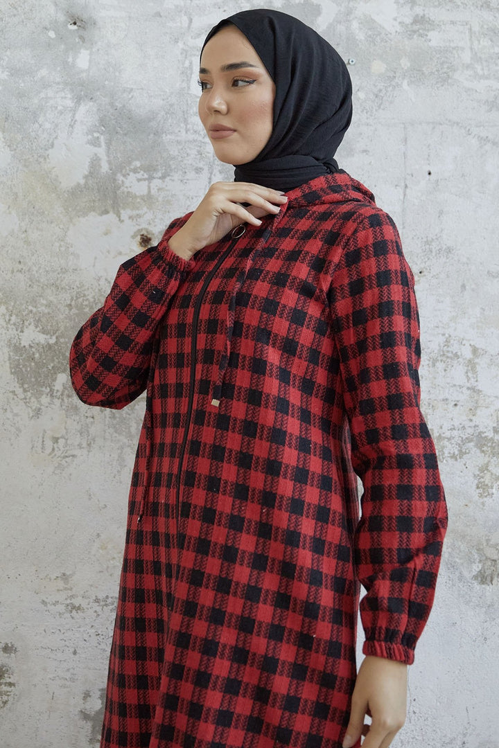 MDS Women Lenya Plaid Hat - Red - Alton