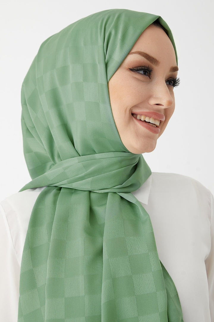 MDS Women Maura Lady Pattern Silky Jacquard Shawl - Mint - La Barca