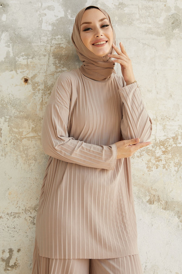 MDS Women Mila Stone Washed Pants Tunic Set - Stone - Oxnard