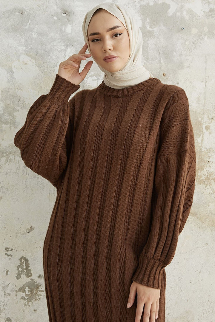 MDS Women Lovisa Threaded Knit Dress - Bitter Coffee - Sassuolo