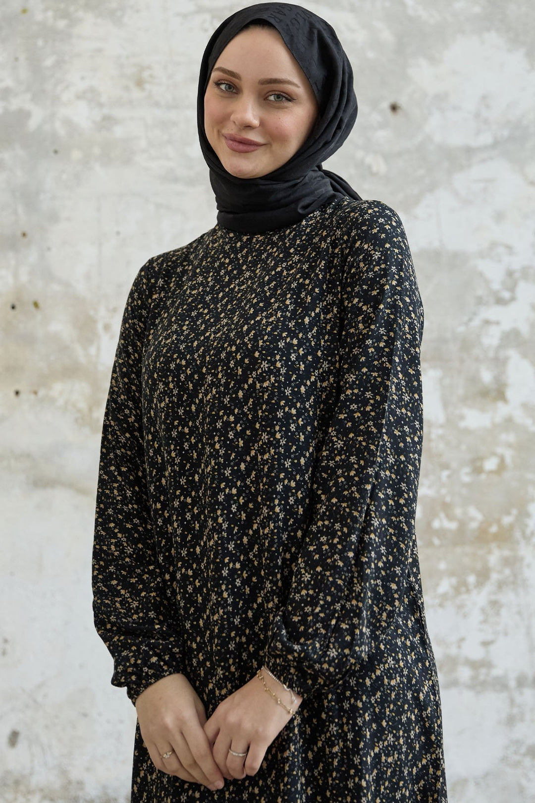 MDS Women Crispy Daisy Casual Viscose Dress - Black - Yevpatoriia