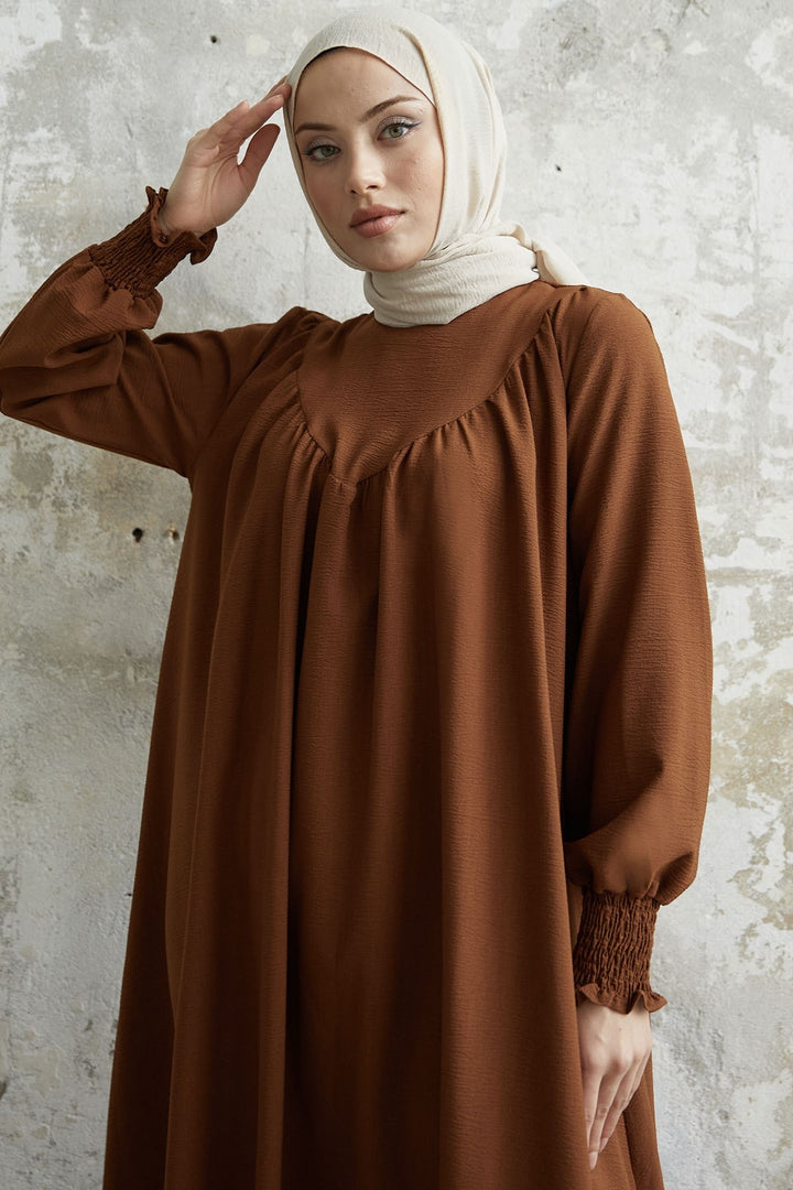 MDS Women Gipeli Front Robed Dress - Dark Brown - Euclid