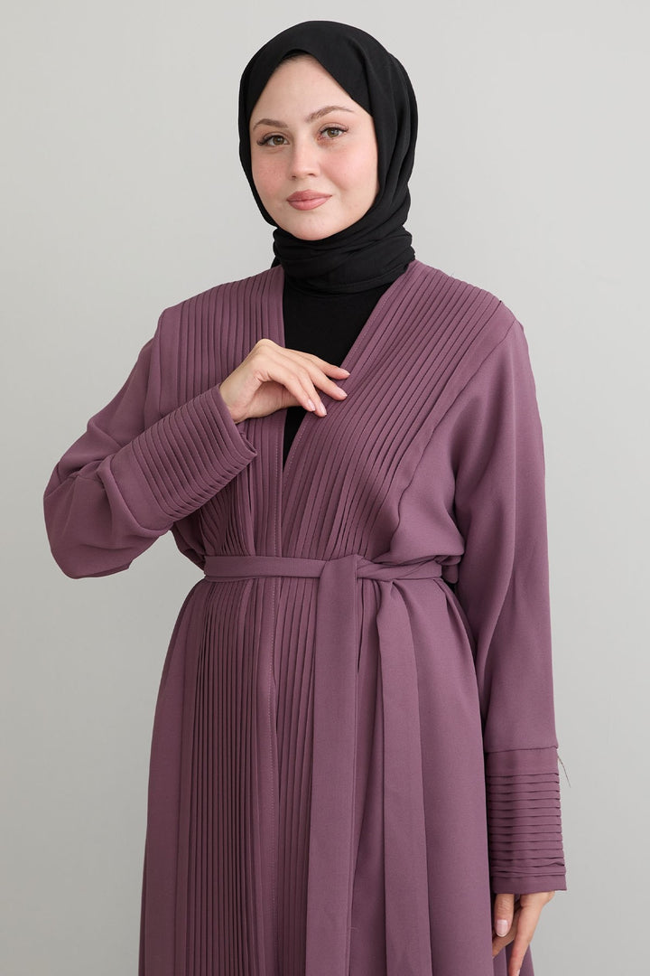 MDS Women Long Rose Dry Abaya with Pleated Detail - Wolfenbüttel