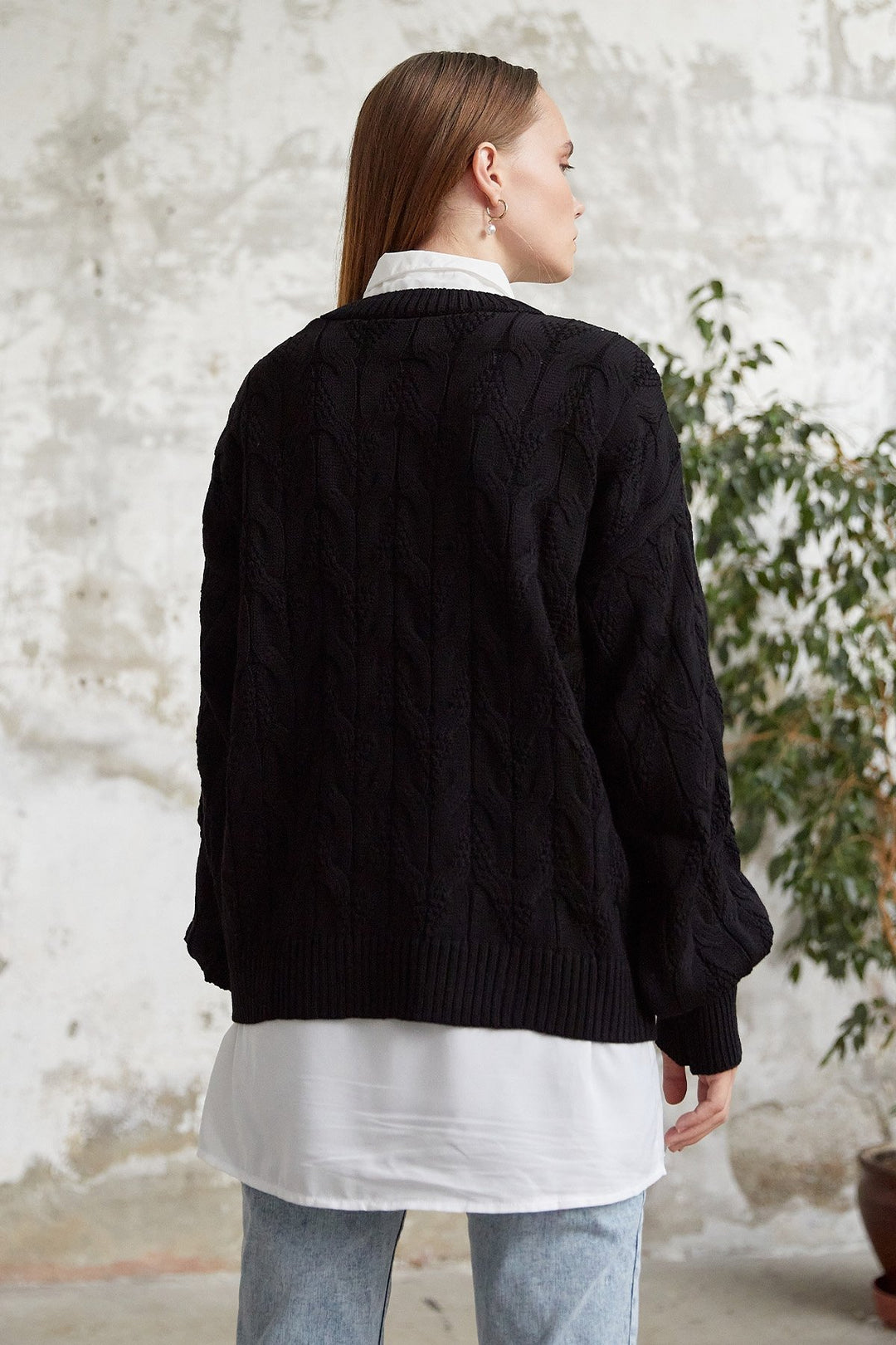 MDS Women Knitted Short Sweater - Black - Fort Pierce