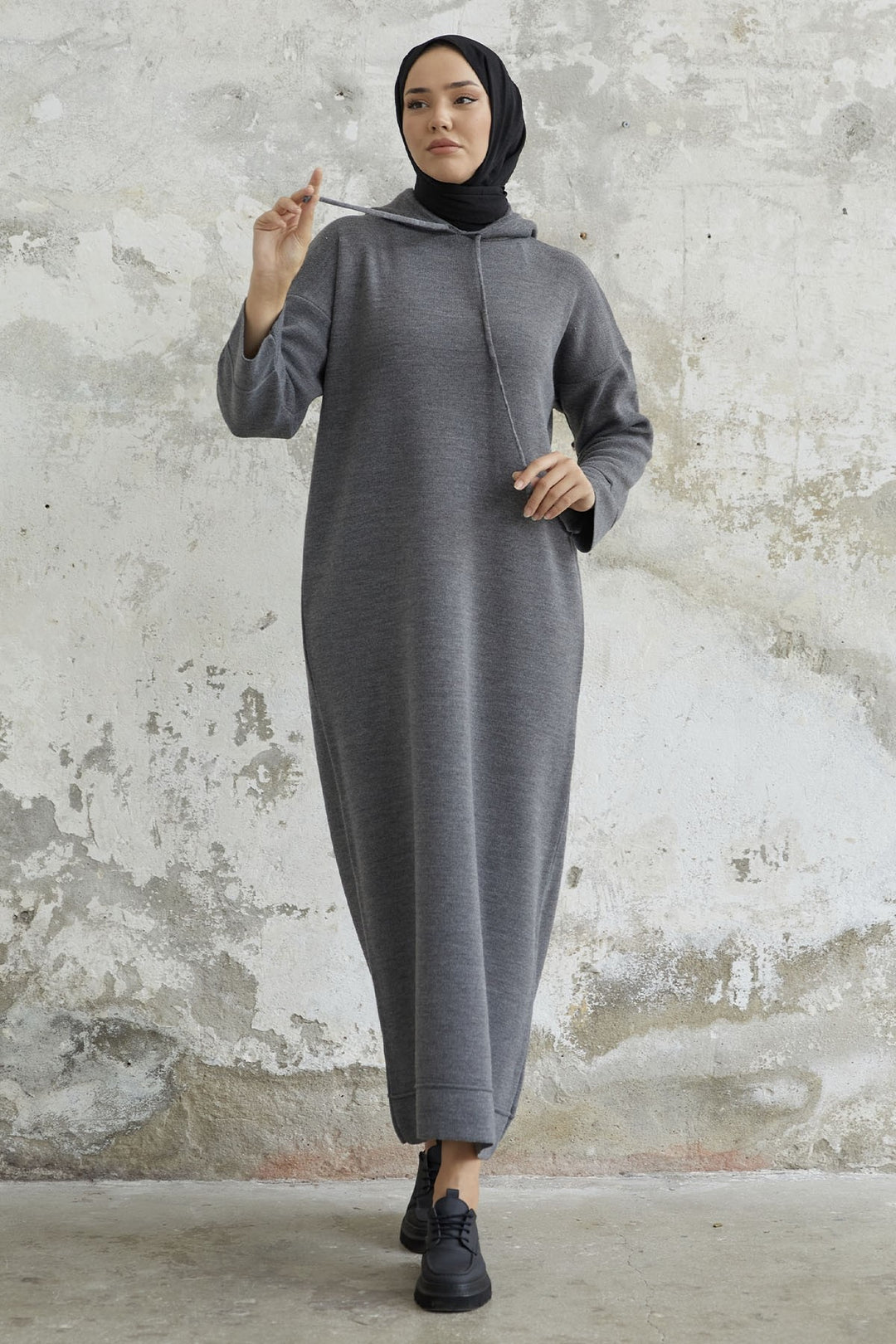 MDS Women Ivona Hooded Knit Dress - Anthracite - Hitchin