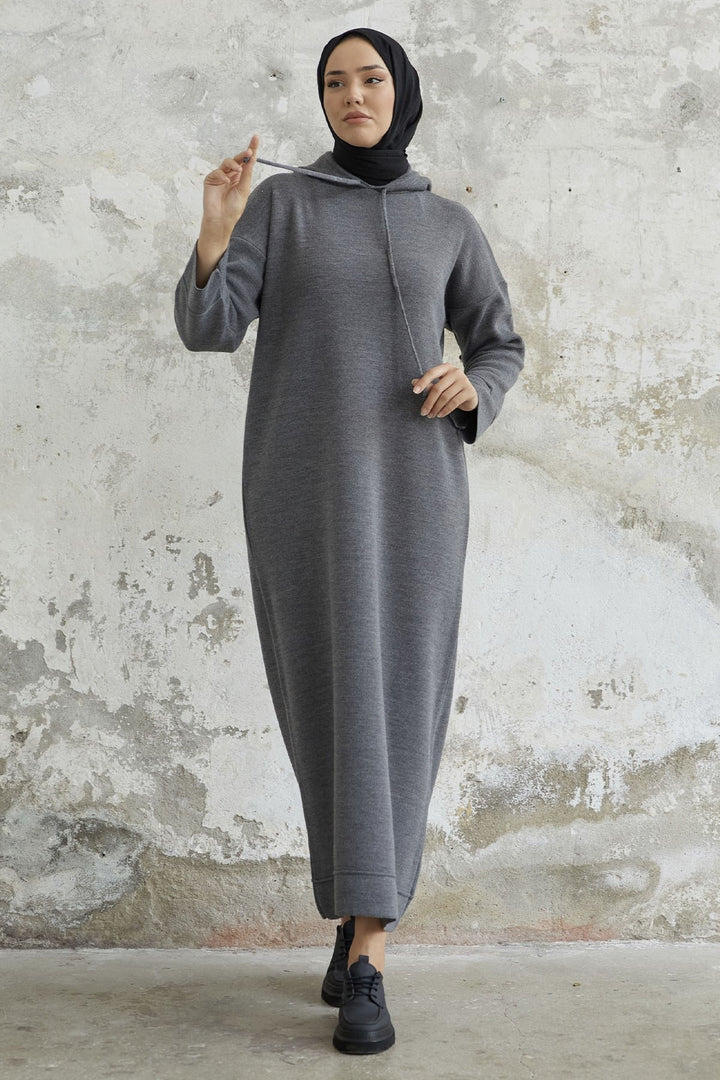 MDS Women Ivona Hooded Knit Dress - Anthracite - Hitchin