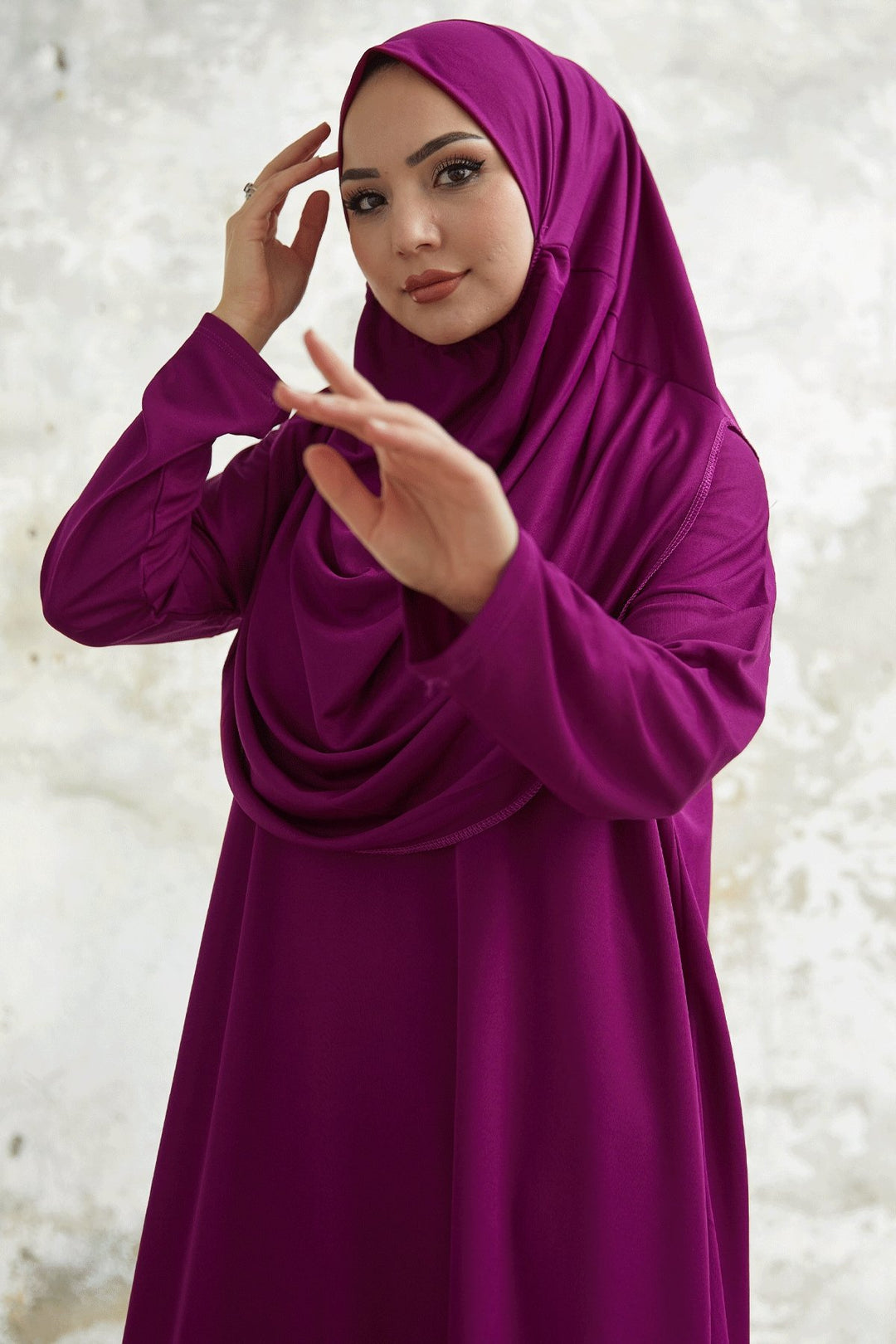 MDS Women One Piece Prayer Dress - Fuchsia - Placentia