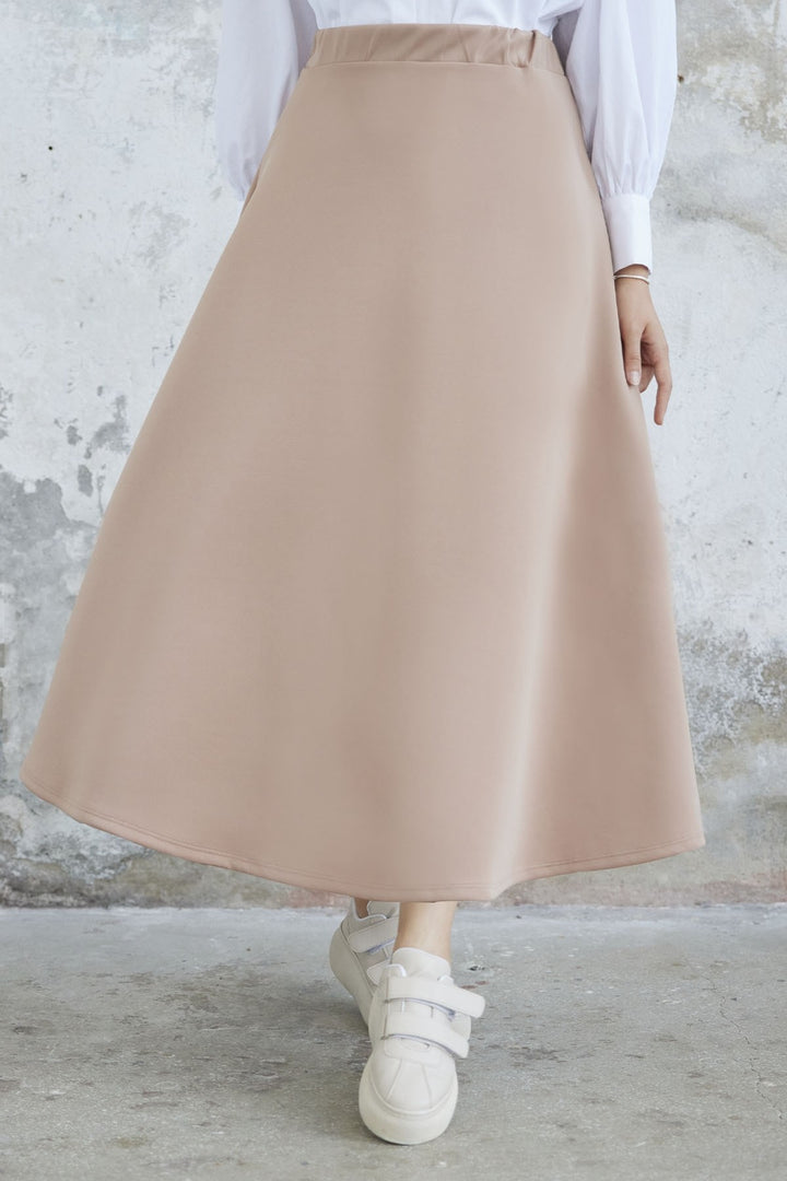 MDS Women Elly Scuba Skirt - Camel - Milton