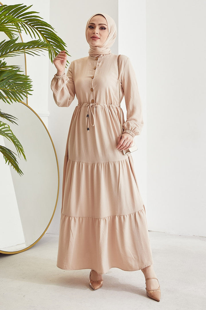 MDS Women Pamela Buttoned A-line Dress - Beige - Ripollet