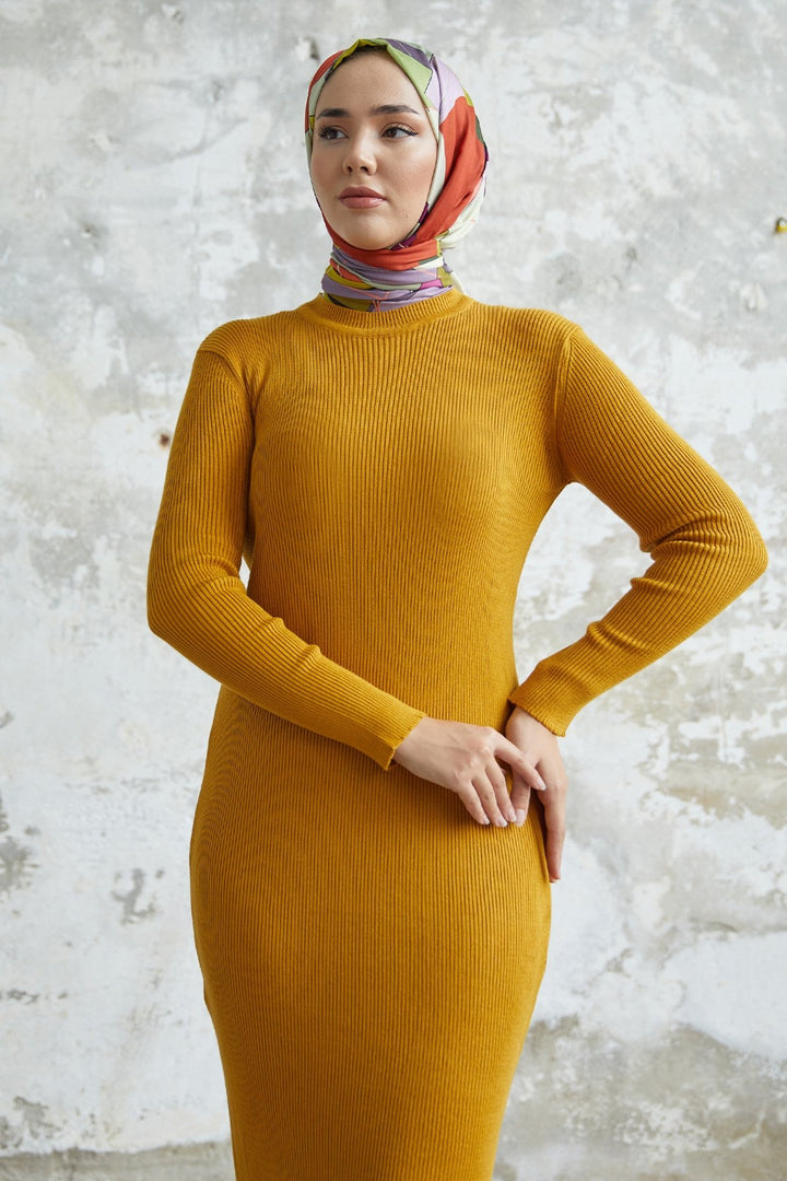 MDS Women Loyes Threaded Knit Dress - Mustard - Clinton