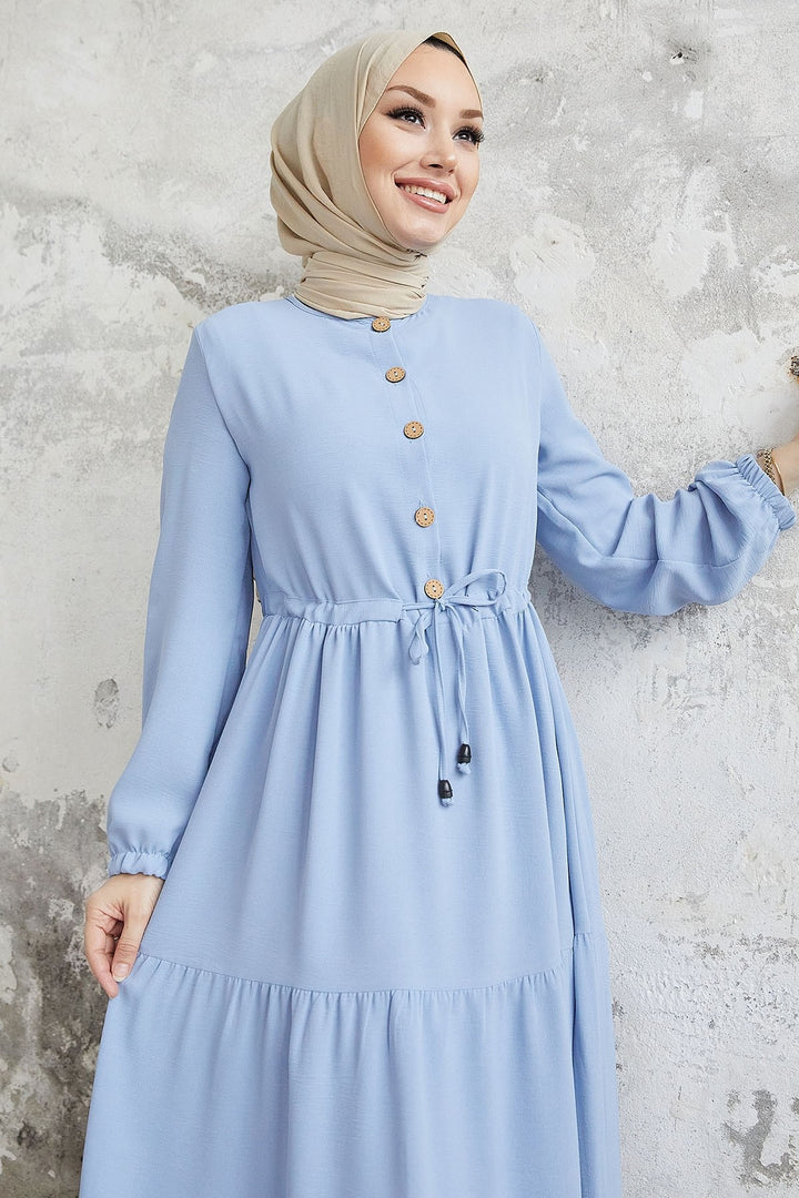 MDS Women Pamela Buttoned A-line Dress - Baby Blue - Teramo