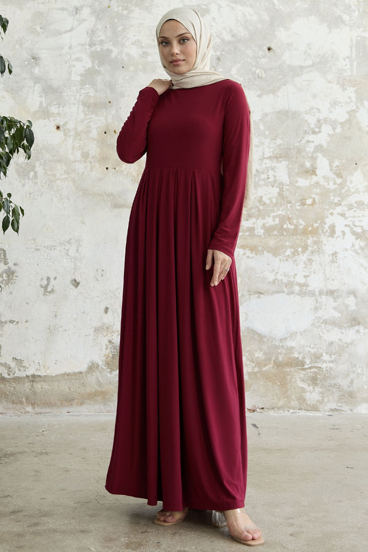 MDS Women Sandy Hat Dress - Burgundy - Apache Junction