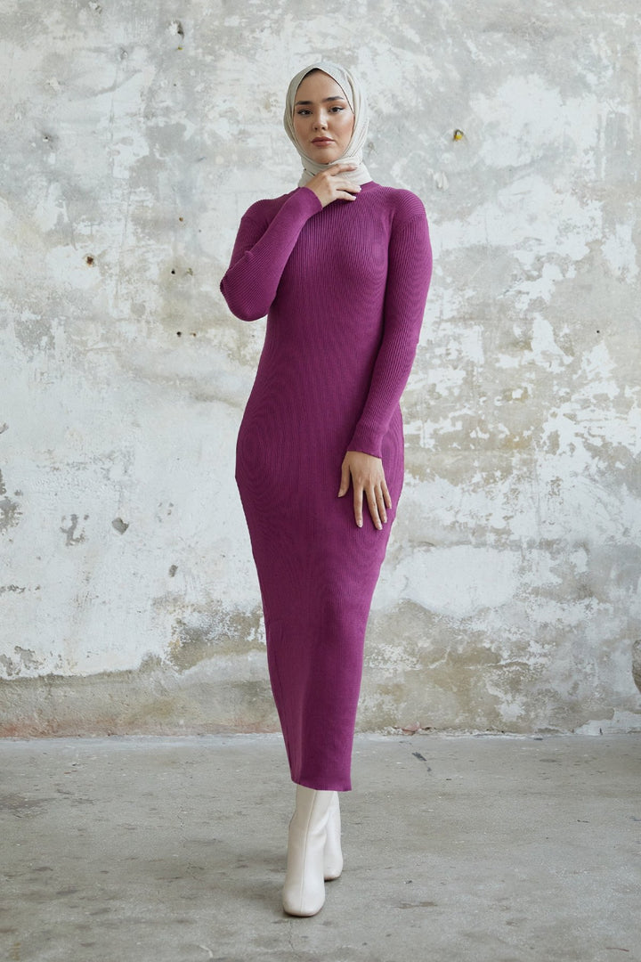 MDS Women Loyes Threaded Knit Dress - Purple - Rovereto