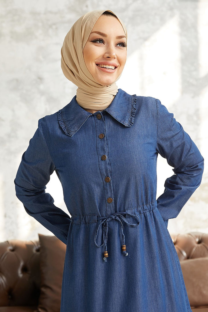 MDS Women Betty Baby Collar Denim Dress - Blue - Sault Ste. Marie