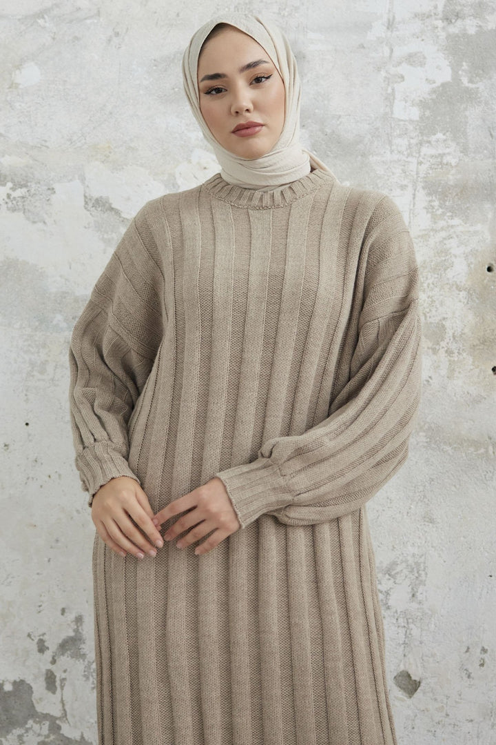 MDS Women Lovisa Threaded Knit Dress - Beige - Weert