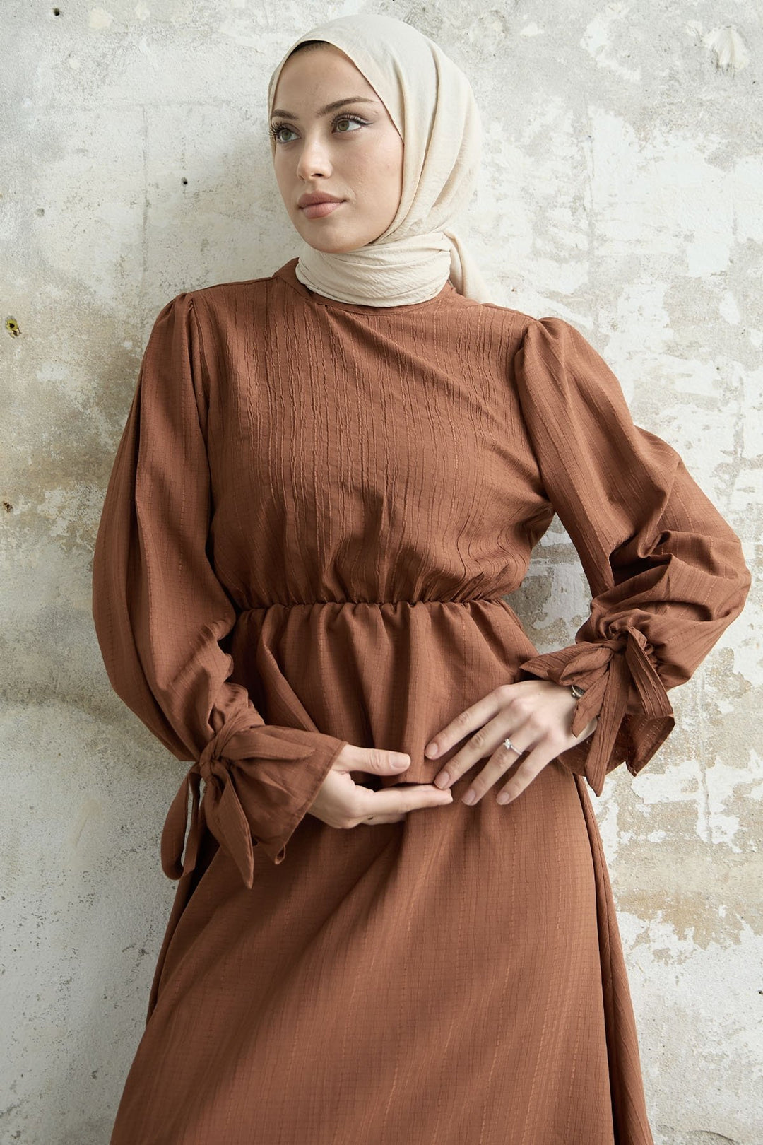 MDS Women Ruffle Detail Top and Skirt Set - Brown - Nampa
