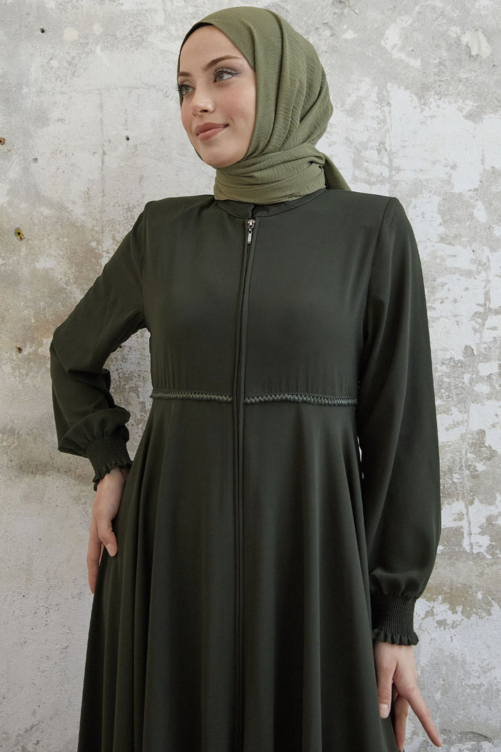 MDS Women Lace Crepe Mevlana Cloak - Khaki - Elizabeth