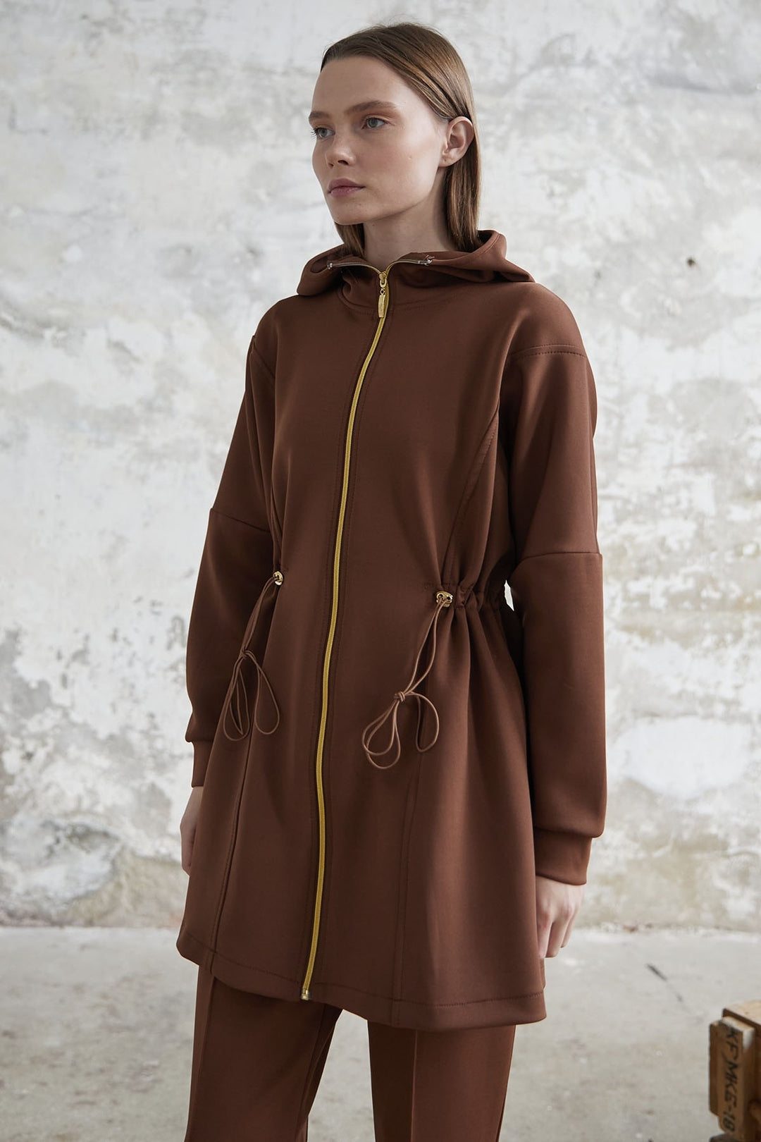 MDS Women Mior Zippered Tunnel Collared Scuba Suit - Brown - Sydney