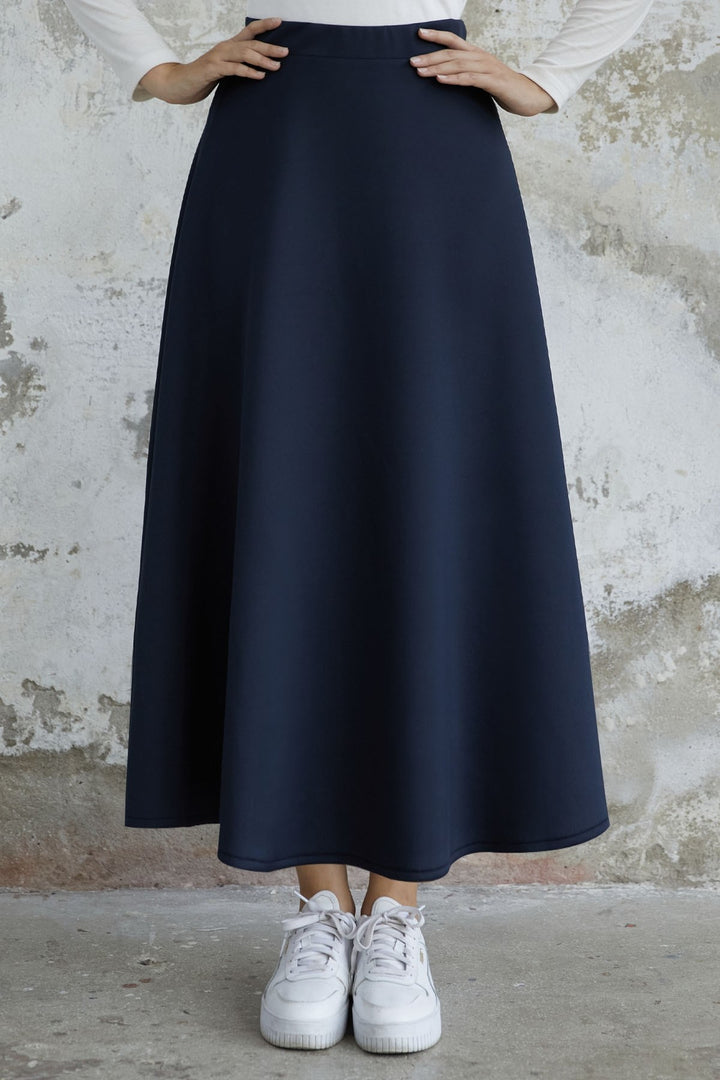 MDS Women Elly Scuba Skirt - Navy - Ede